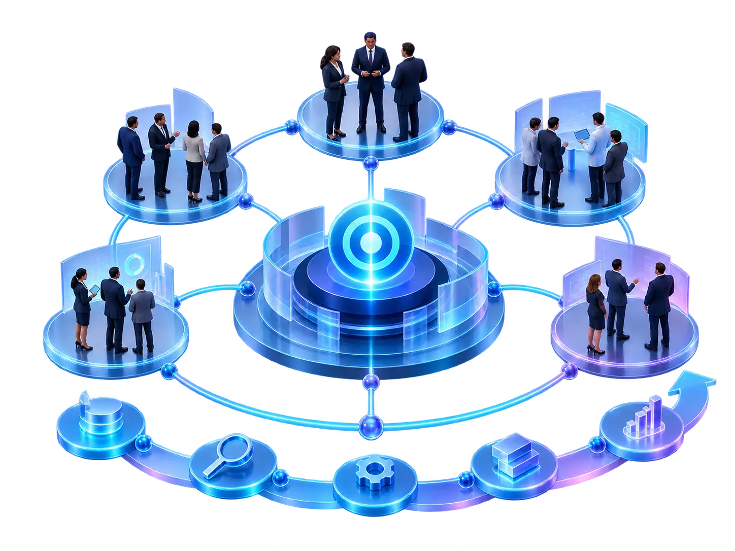 Enterprise customers, operations and systems connected into growth