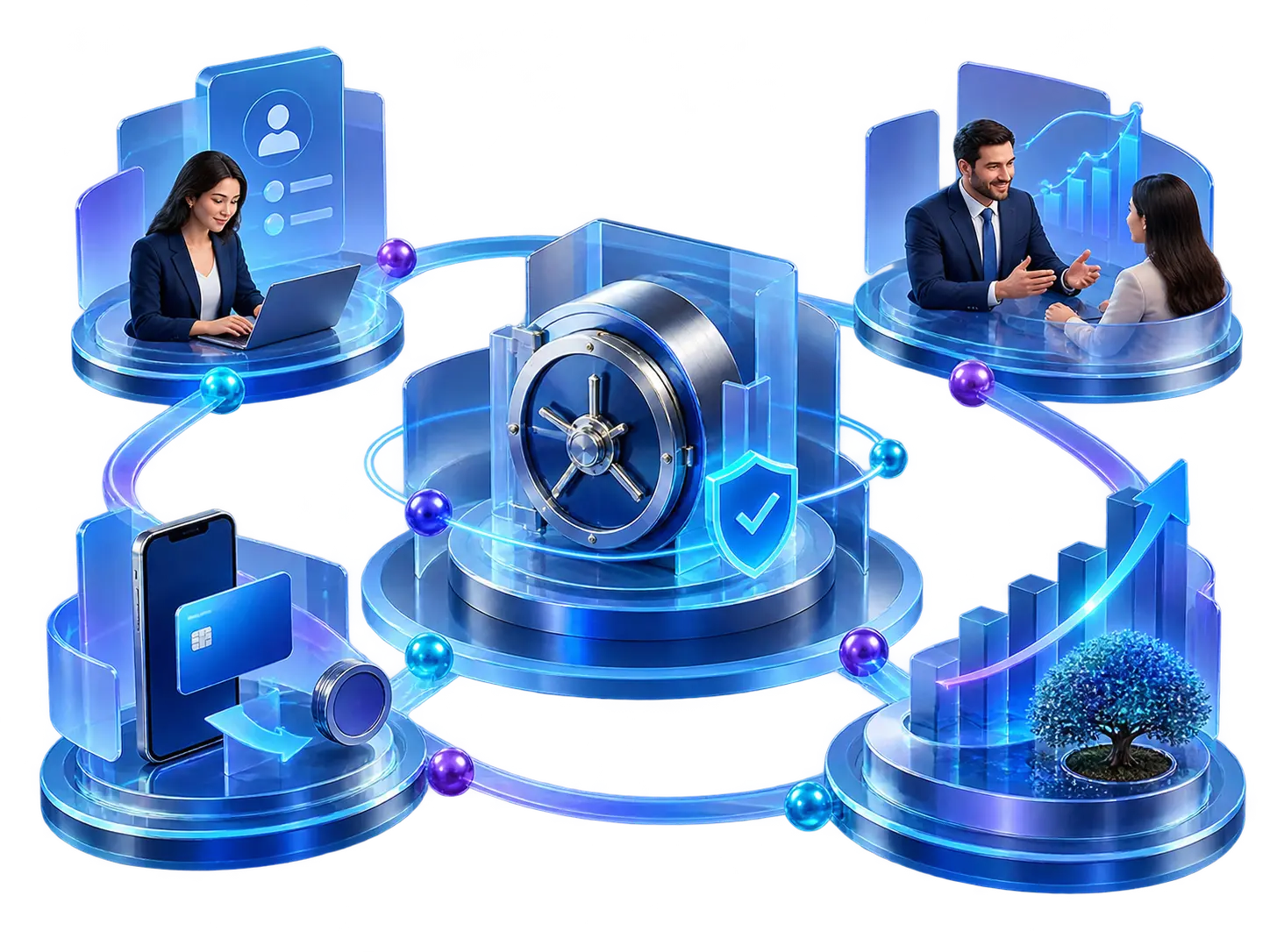 Secure financial services connections supporting growth