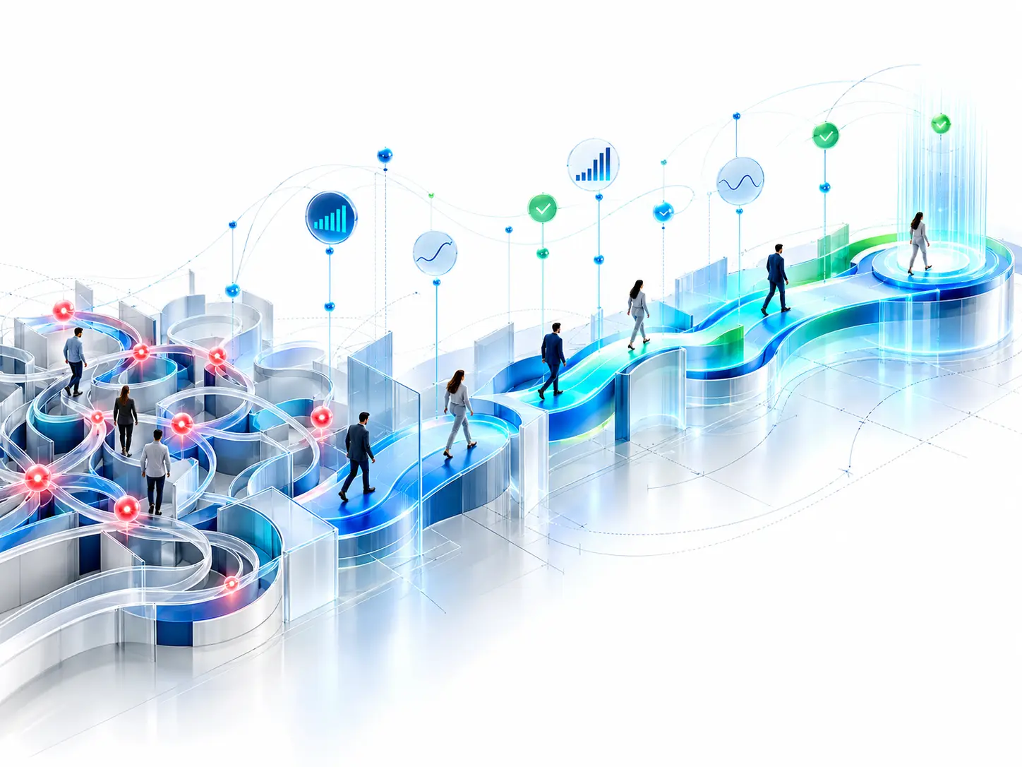 Customer journey friction progressively simplified into a stronger conversion path