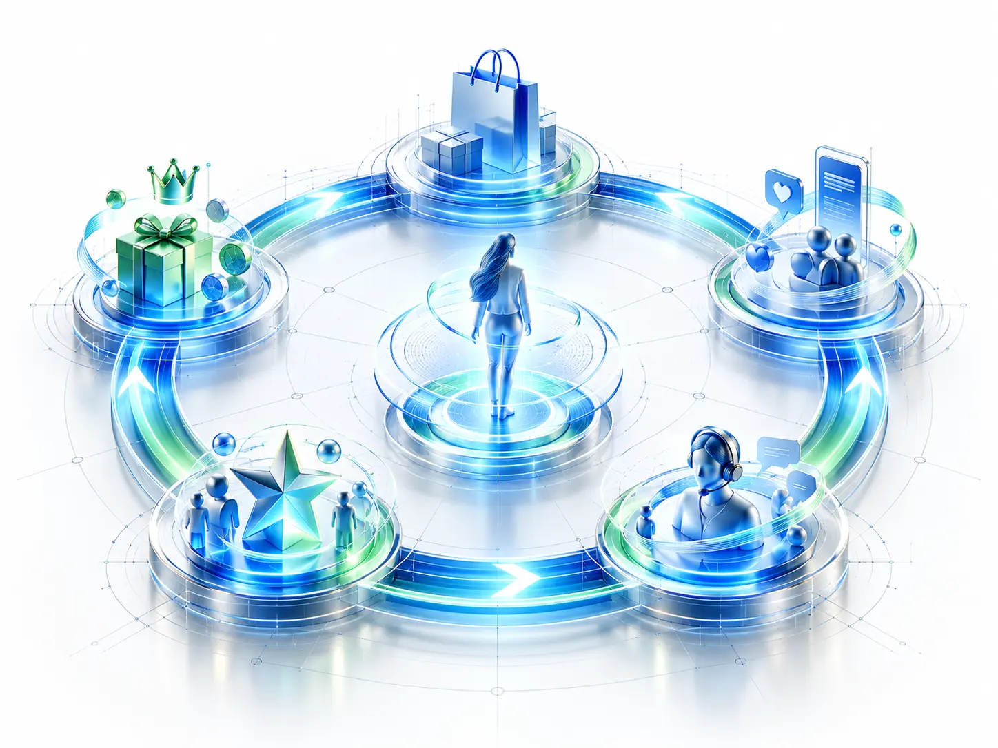 Customer engagement moments forming a loyalty and retention flywheel