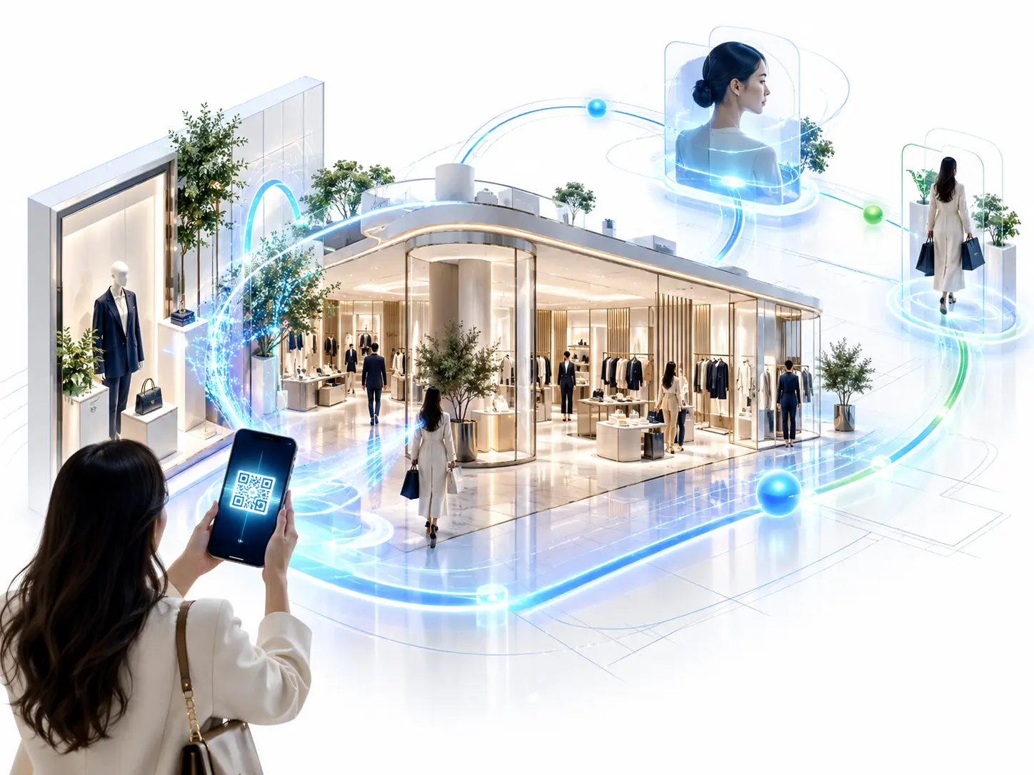 Physical retail and mobile touchpoints connected through an O2O customer journey